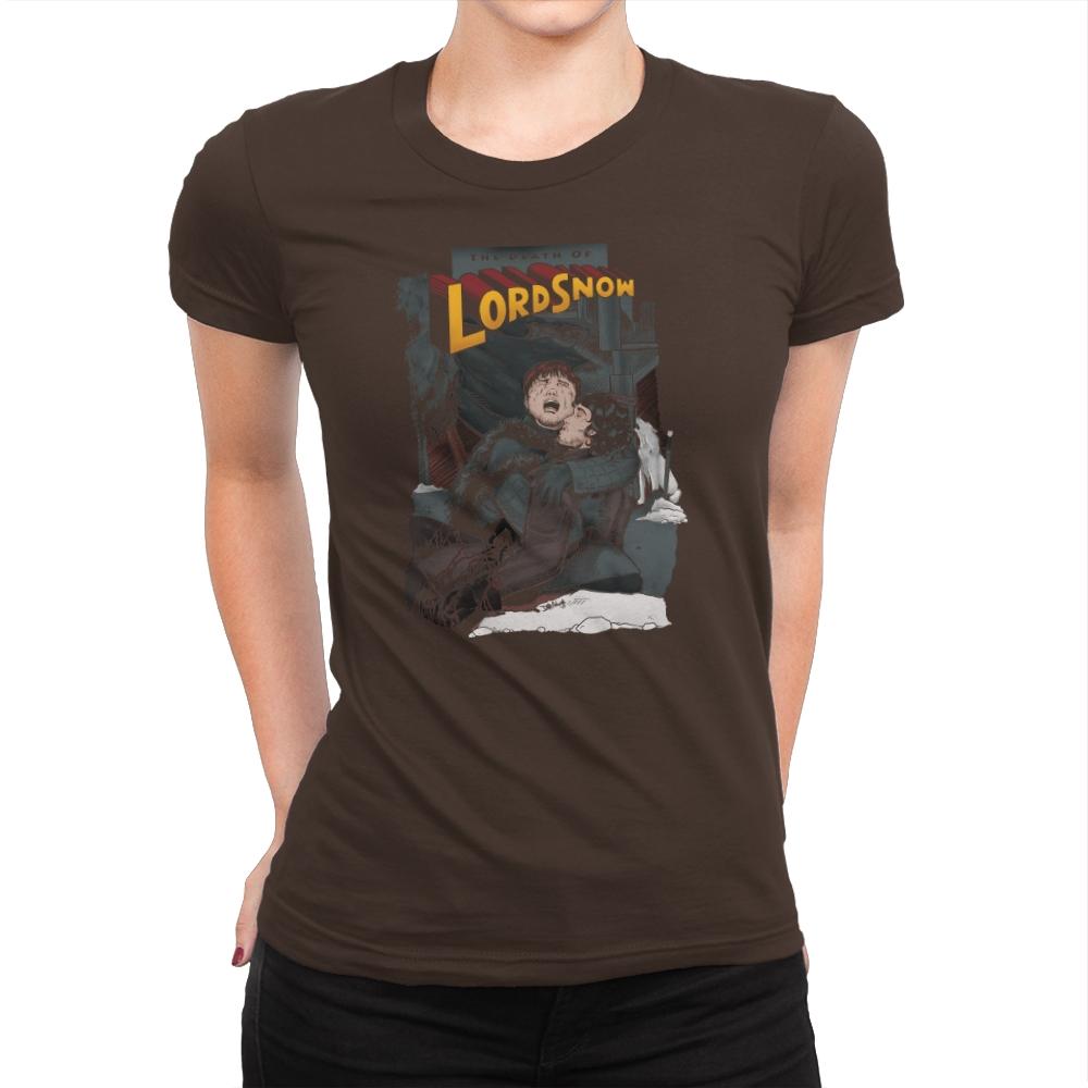 Death of Lord Snow - Game of Shirts - Womens Premium T-Shirts RIPT Apparel Small / Dark Chocolate