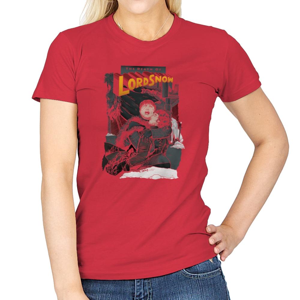Death of Lord Snow - Game of Shirts - Womens T-Shirts RIPT Apparel Small / Red