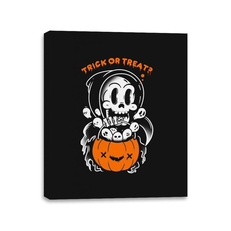 Death's Trick or Treat - Anytime - Canvas Wraps Canvas Wraps RIPT Apparel 11x14 / Black