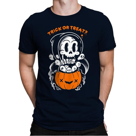 Death's Trick or Treat - Anytime - Mens Premium T-Shirts RIPT Apparel Small / Midnight Navy