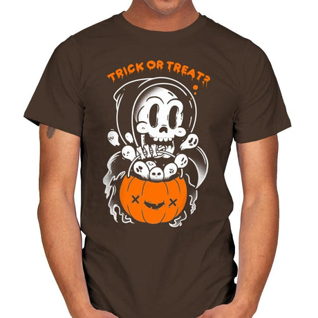 Death's Trick or Treat - Anytime - Mens T-Shirts RIPT Apparel Small / Dark Chocolate