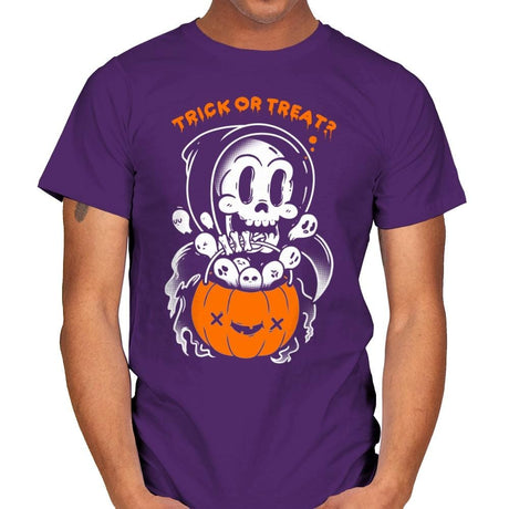 Death's Trick or Treat - Anytime - Mens T-Shirts RIPT Apparel Small / Purple