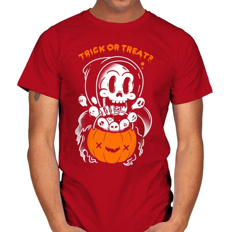 Death's Trick or Treat - Anytime - Mens T-Shirts RIPT Apparel Small / Red