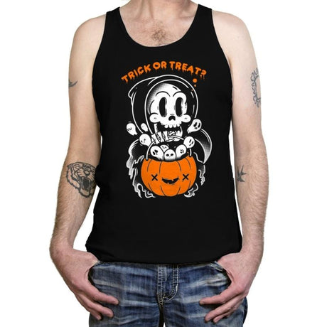 Death's Trick or Treat - Anytime - Tanktop Tanktop RIPT Apparel X-Small / Black