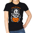 Death's Trick or Treat - Anytime - Womens T-Shirts RIPT Apparel Small / Black