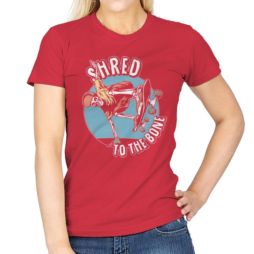 Death Shred Skateboarding - Womens T-Shirts RIPT Apparel Small / Red