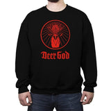 Deer God - Crew Neck Sweatshirt Crew Neck Sweatshirt RIPT Apparel Small / Black