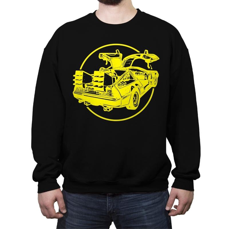 DeLorean - Crew Neck Sweatshirt Crew Neck Sweatshirt RIPT Apparel Small / Black