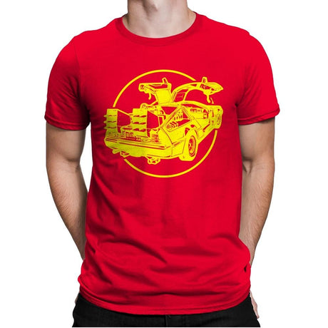 DeLorean - Mens Premium T-Shirts RIPT Apparel Small / Red