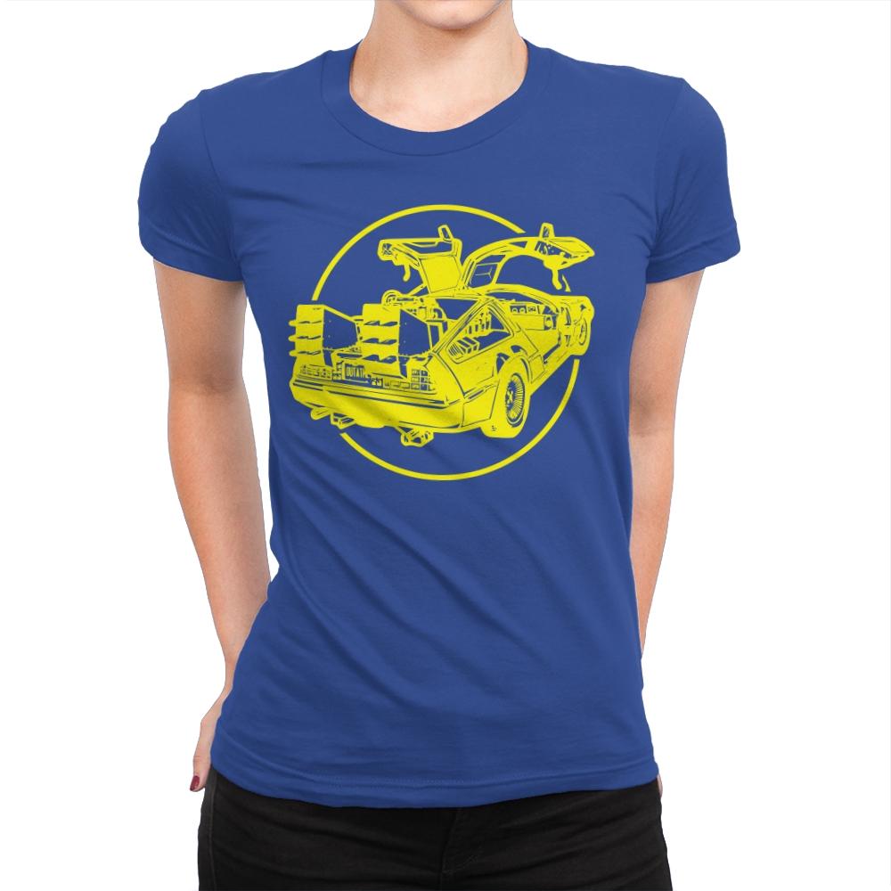 DeLorean - Womens Premium T-Shirts RIPT Apparel Small / Royal