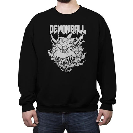 Demon Ball - Crew Neck Sweatshirt Crew Neck Sweatshirt RIPT Apparel Small / Black
