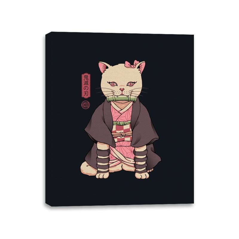 Demon Cat Girl - Canvas Wraps Canvas Wraps RIPT Apparel 11x14 / Black