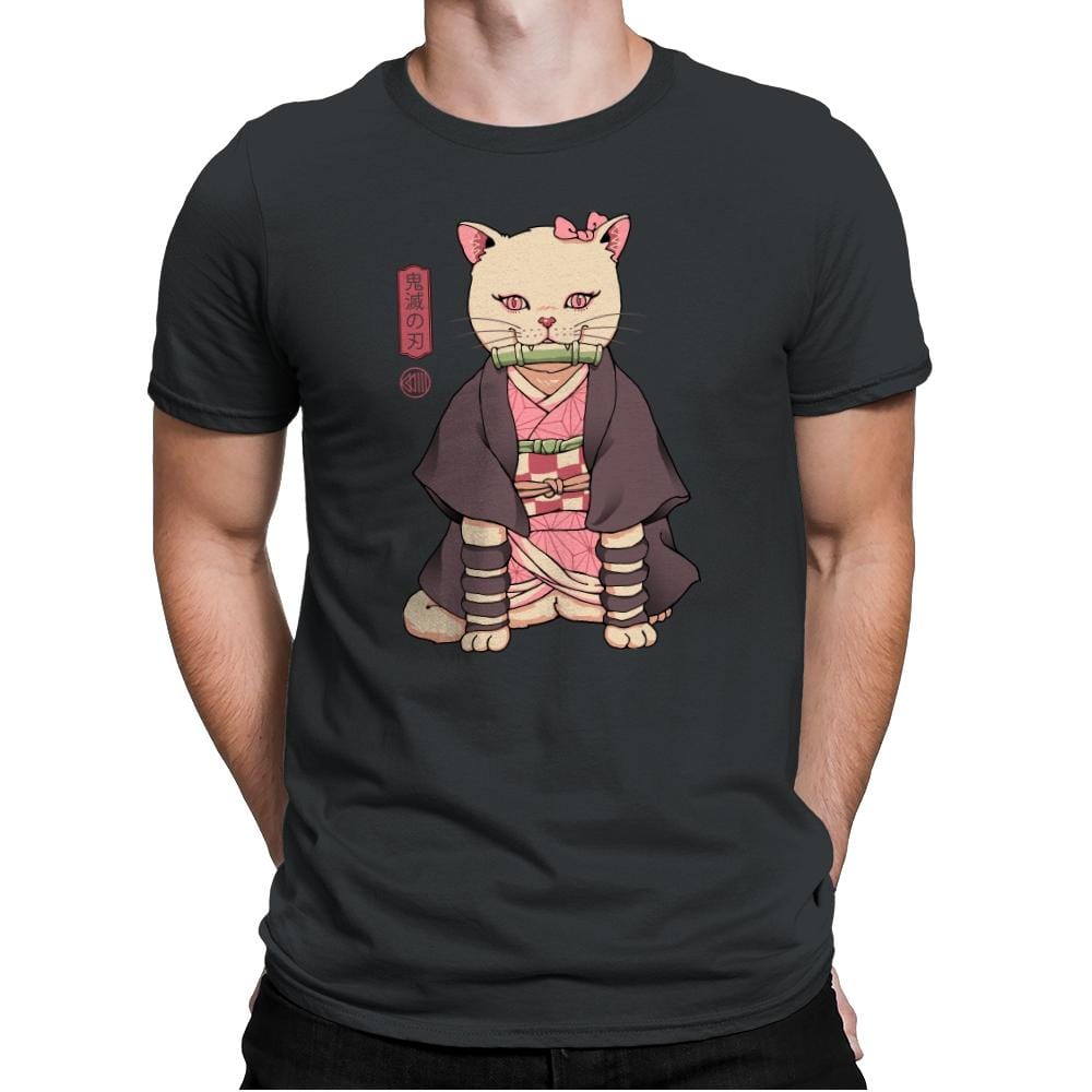 Demon Cat Girl - Mens Premium T-Shirts RIPT Apparel Small / Heavy Metal