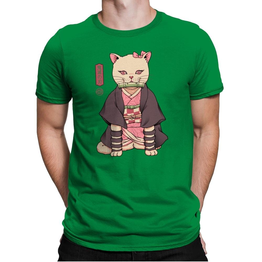 Demon Cat Girl - Mens Premium T-Shirts RIPT Apparel Small / Kelly