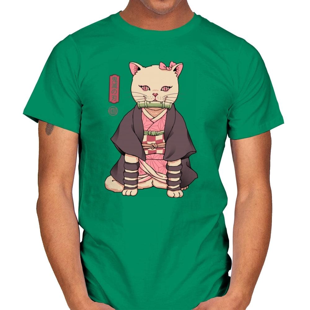 Demon Cat Girl - Mens T-Shirts RIPT Apparel Small / Kelly