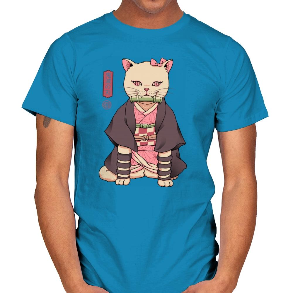 Demon Cat Girl - Mens T-Shirts RIPT Apparel Small / Sapphire