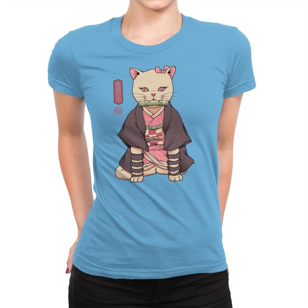 Demon Cat Girl - Womens Premium T-Shirts RIPT Apparel Small / Turquoise