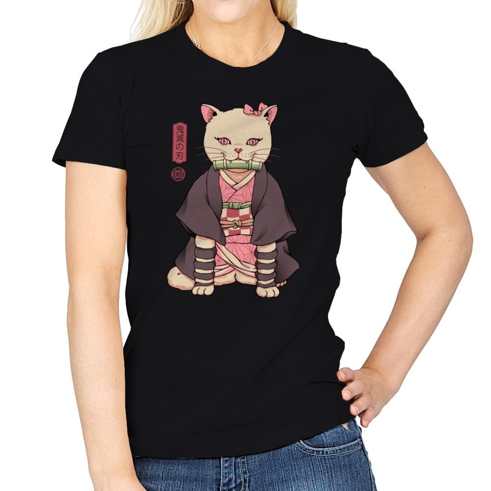 Demon Cat Girl - Womens T-Shirts RIPT Apparel Small / Black