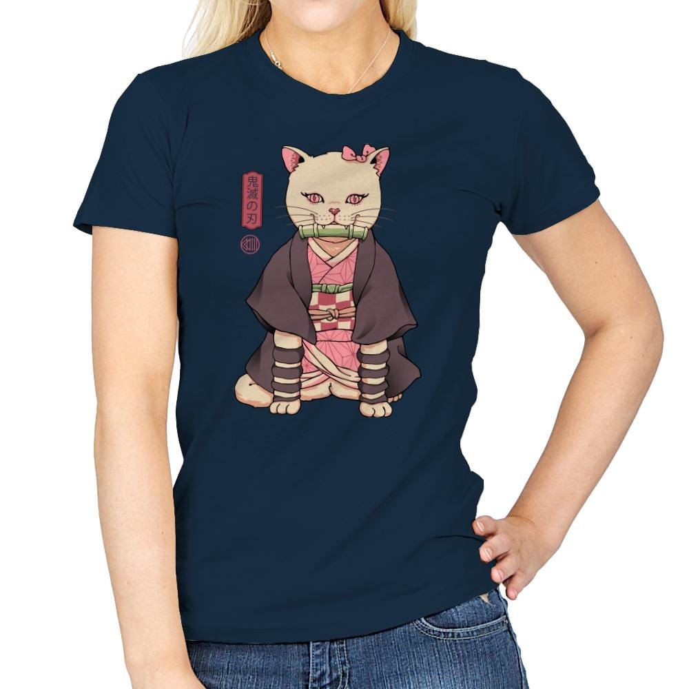 Demon Cat Girl - Womens T-Shirts RIPT Apparel Small / Navy