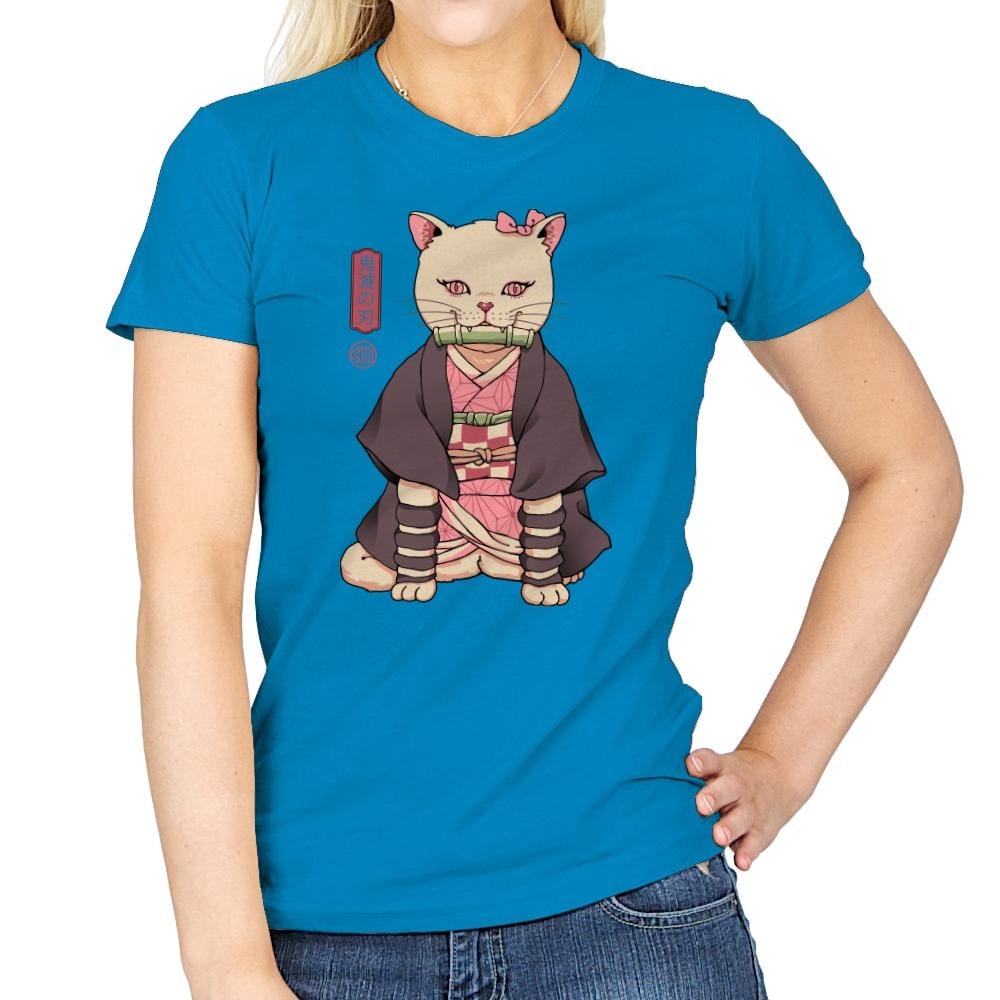 Demon Cat Girl - Womens T-Shirts RIPT Apparel Small / Sapphire