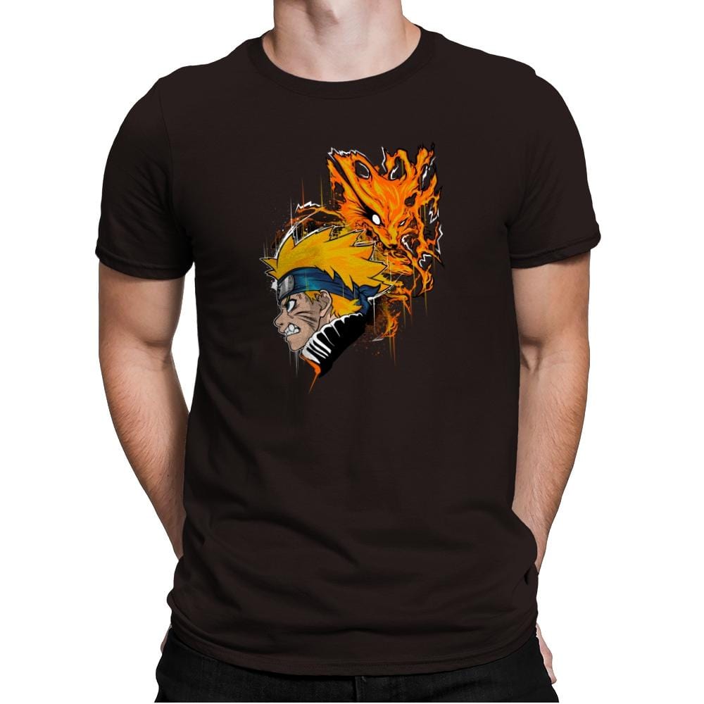 Demon Fox - Graffitees - Mens Premium T-Shirts RIPT Apparel Small / Dark Chocolate