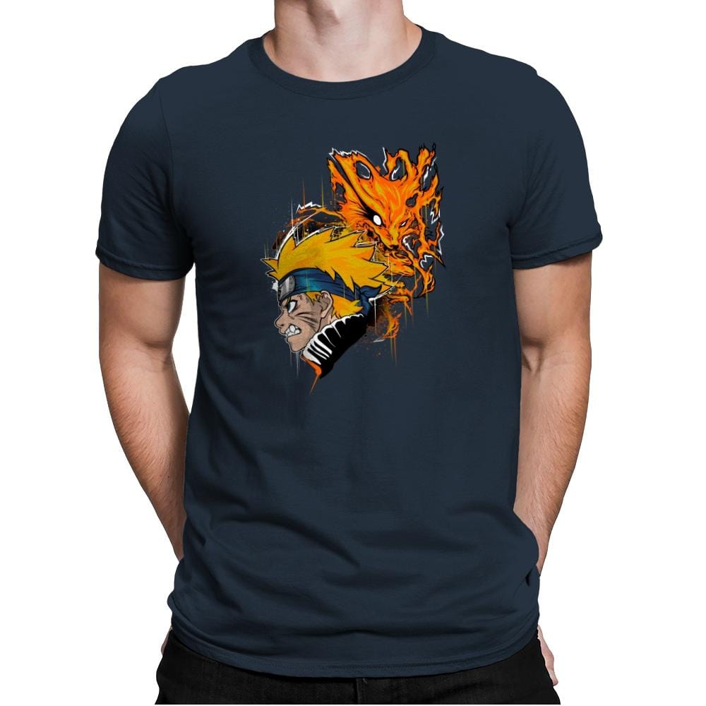 Demon Fox - Graffitees - Mens Premium T-Shirts RIPT Apparel Small / Indigo