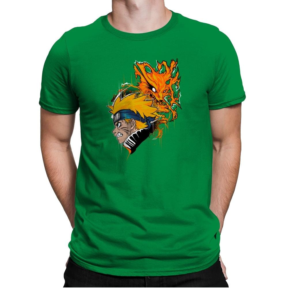 Demon Fox - Graffitees - Mens Premium T-Shirts RIPT Apparel Small / Kelly Green