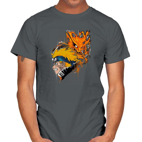 Demon Fox - Graffitees - Mens T-Shirts RIPT Apparel Small / Charcoal