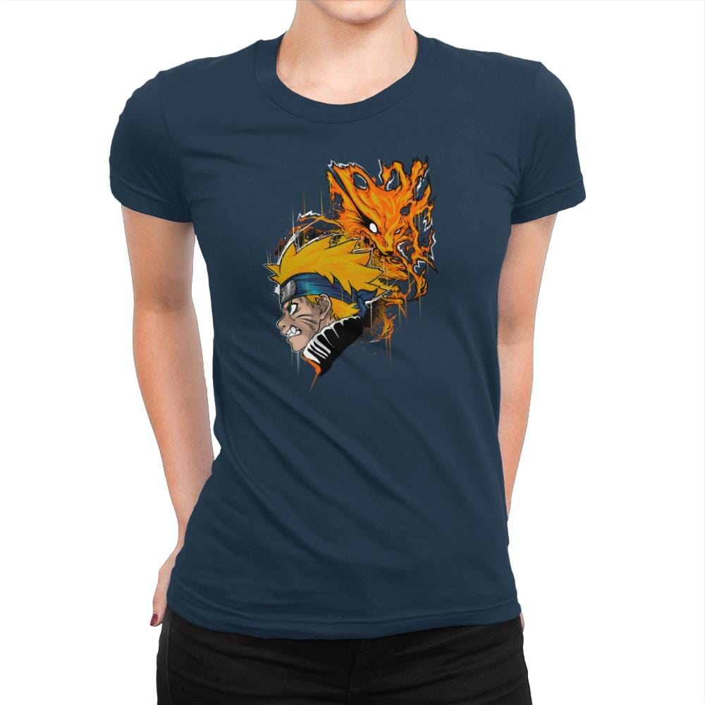 Demon Fox - Graffitees - Womens Premium T-Shirts RIPT Apparel Small / Midnight Navy