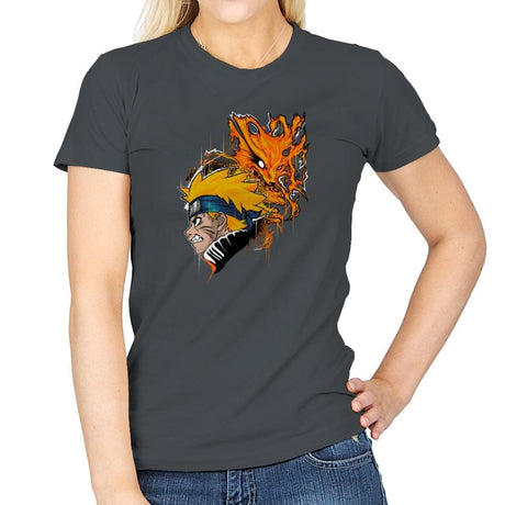 Demon Fox - Graffitees - Womens T-Shirts RIPT Apparel Small / Charcoal