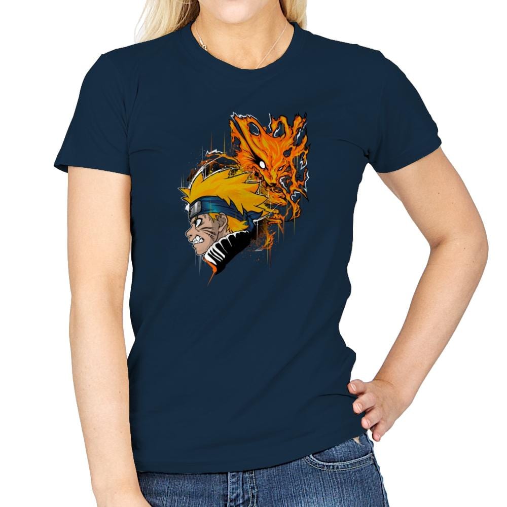 Demon Fox - Graffitees - Womens T-Shirts RIPT Apparel Small / Navy