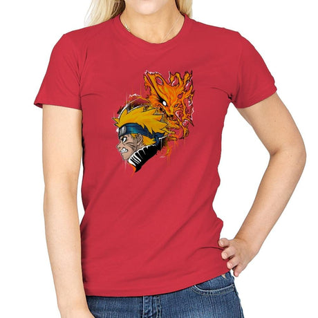 Demon Fox - Graffitees - Womens T-Shirts RIPT Apparel Small / Red