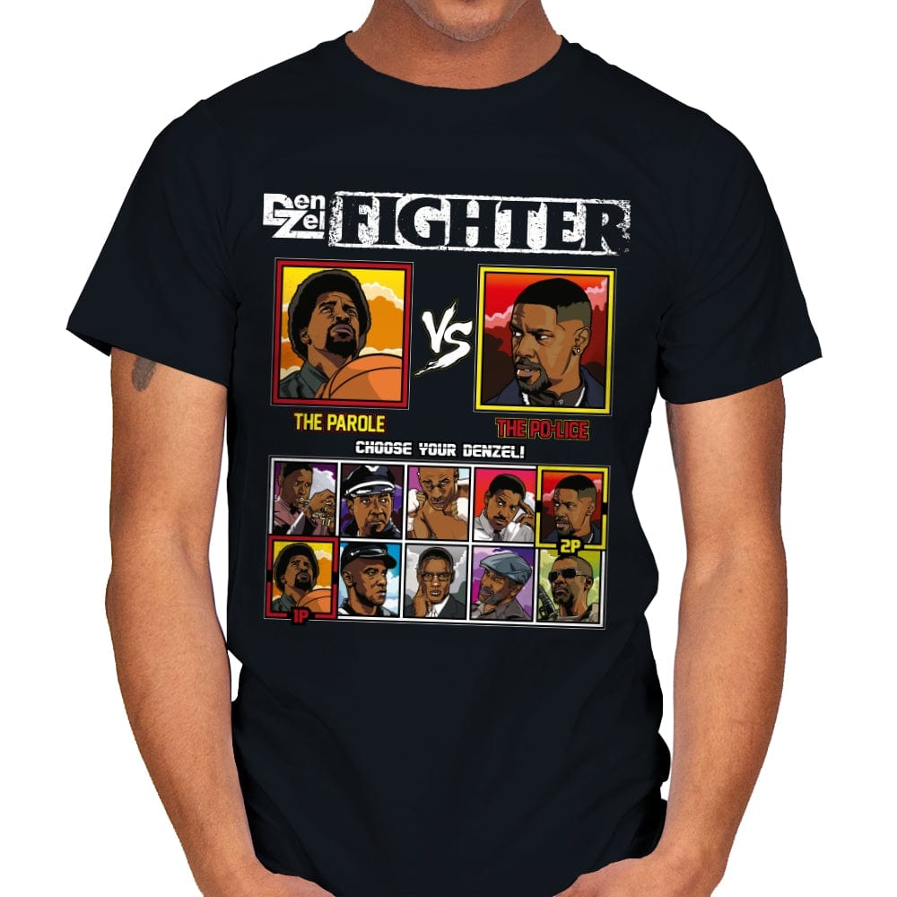 DenZel Fighter - Retro Fighter Series - Mens T-Shirts RIPT Apparel Small / Black