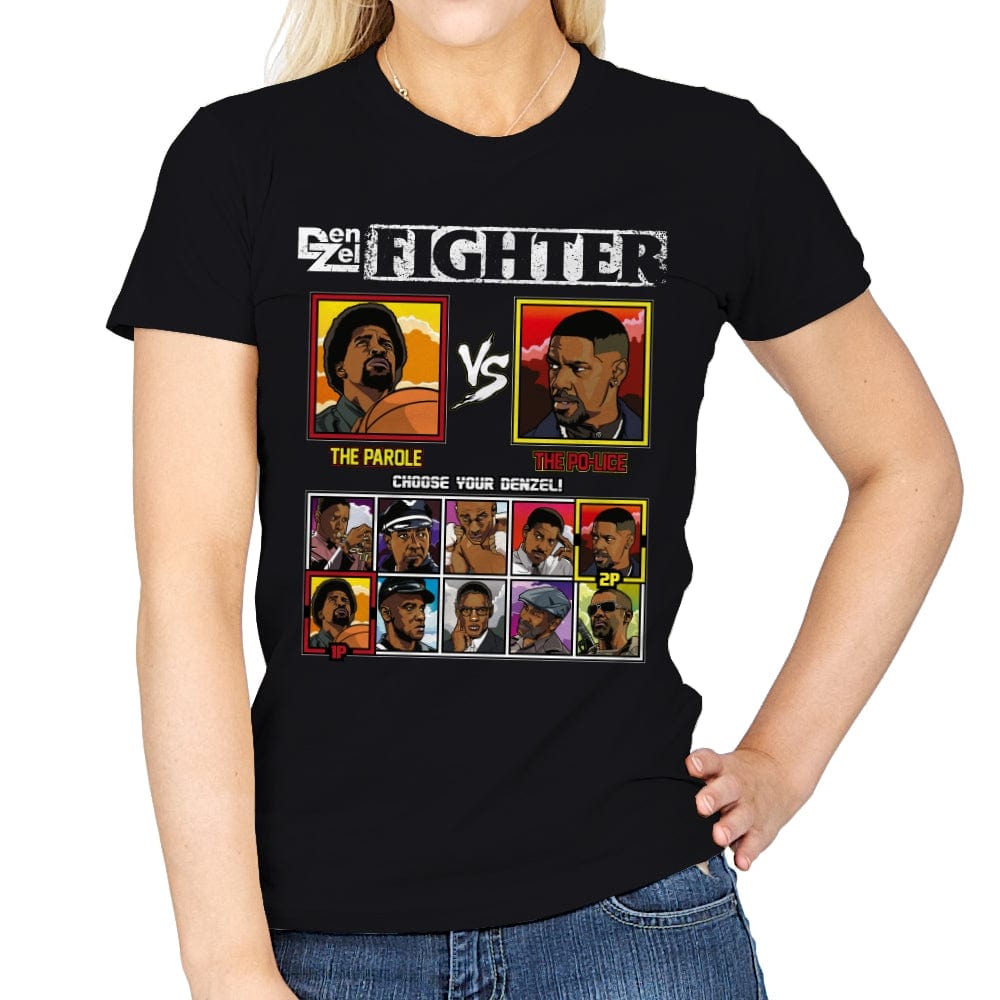 DenZel Fighter - Retro Fighter Series - Womens T-Shirts RIPT Apparel Small / Black