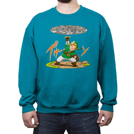 Destructo Sword - Crew Neck Sweatshirt Crew Neck Sweatshirt RIPT Apparel Small / Antique Sapphire