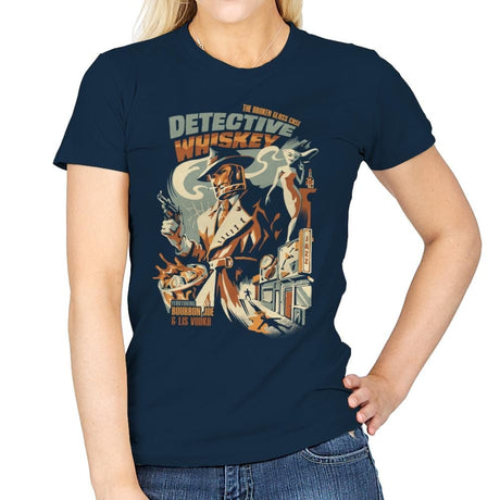 Detective Whiskey - Womens T-Shirts RIPT Apparel Small / Navy
