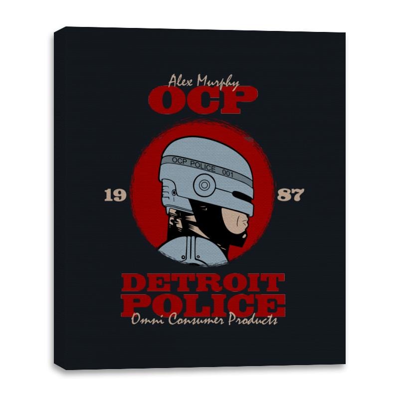 Detroit Police - Canvas Wraps Canvas Wraps RIPT Apparel 16x20 / Black