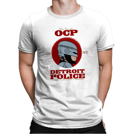 Detroit Police - Mens Premium T-Shirts RIPT Apparel Small / White