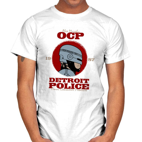 Detroit Police - Mens T-Shirts RIPT Apparel Small / White