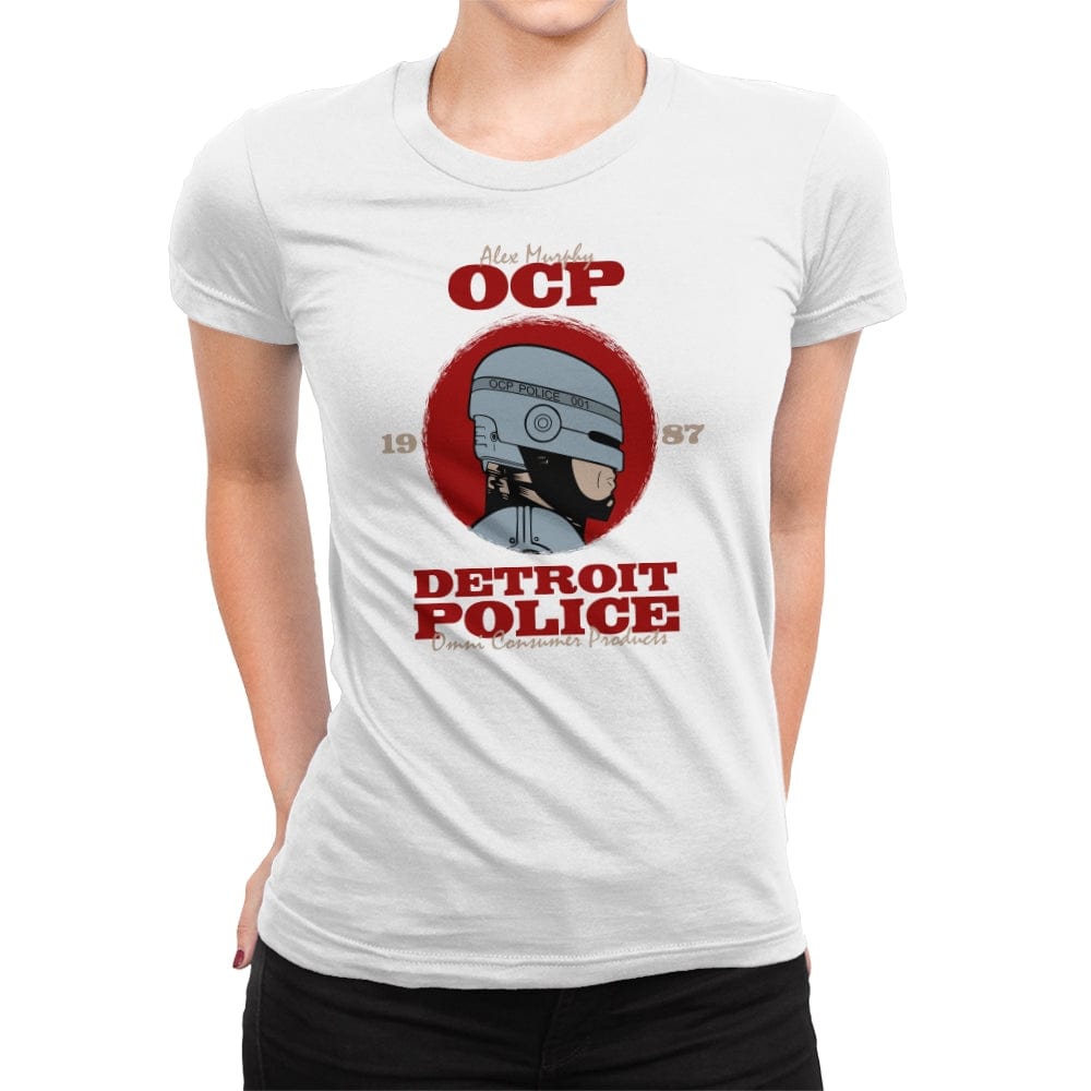 Detroit Police - Womens Premium T-Shirts RIPT Apparel Small / White