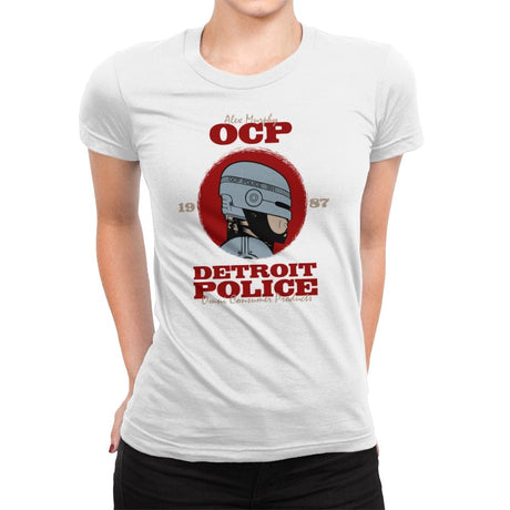 Detroit Police - Womens Premium T-Shirts RIPT Apparel Small / White