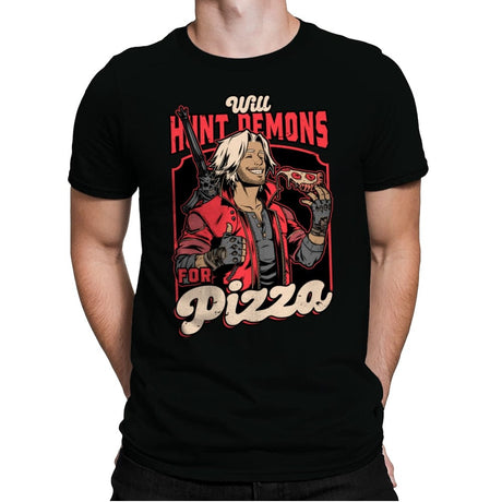 Devil Hunter Game Pizza - Mens Premium T-Shirts RIPT Apparel Small / Black