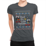 Devil it's Cold Outside - Ugly Holiday - Womens Premium T-Shirts RIPT Apparel Small / Heavy Metal