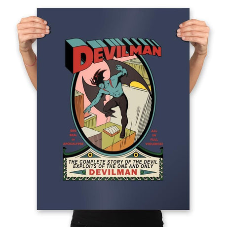 Devilman - Prints Posters RIPT Apparel 18x24 / Navy