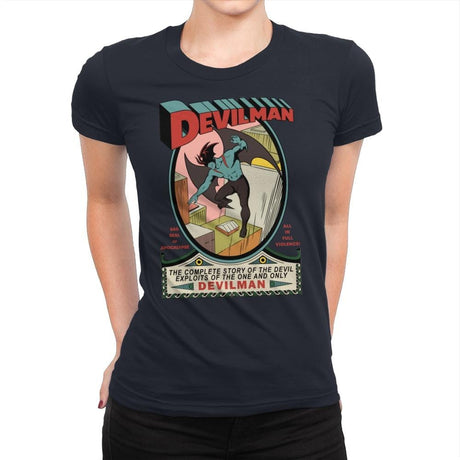 Devilman - Womens Premium T-Shirts RIPT Apparel Small / Midnight Navy