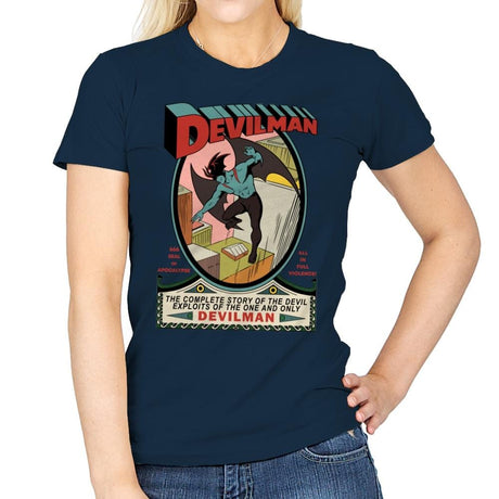 Devilman - Womens T-Shirts RIPT Apparel Small / Navy
