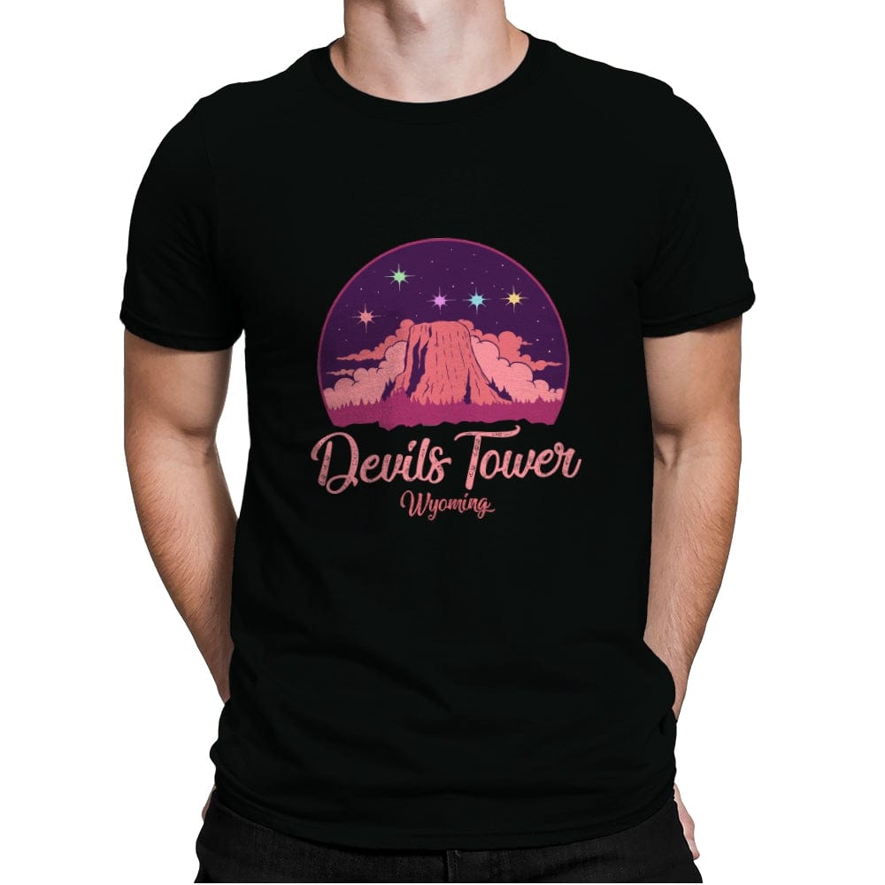 Devils Tower - Wyoming - Mens Premium T-Shirts RIPT Apparel Small / Black