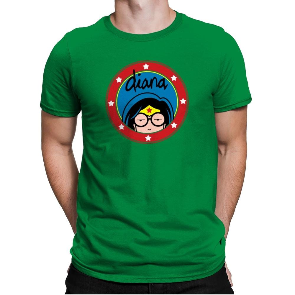 Diana - Wonderful Justice - Mens Premium T-Shirts RIPT Apparel Small / Kelly Green