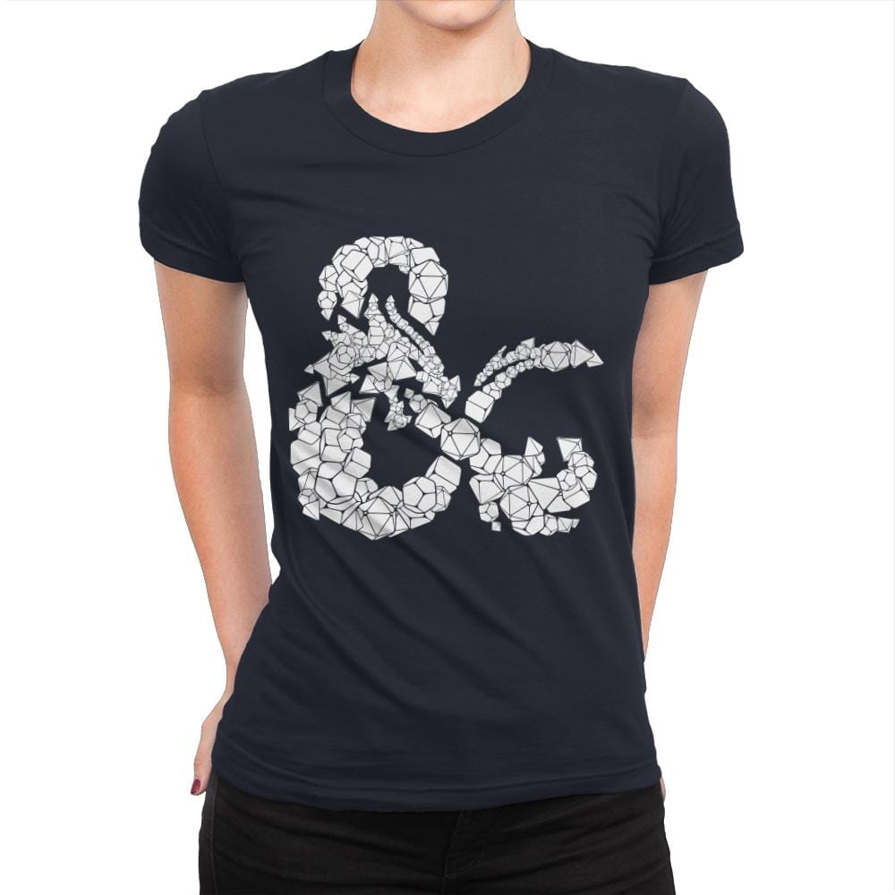 Dice & Dragons - Anytime - Womens Premium T-Shirts RIPT Apparel Small / Midnight Navy