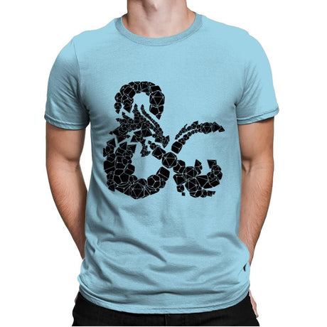 Dice & Dragons - Mens Premium T-Shirts RIPT Apparel Small / Light Blue